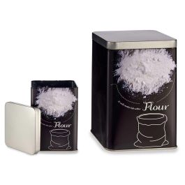 Caja cuadrada de chapa diseño Harina Kinvara 10.5x16x10.5 cm, metal, negro/blanco, 1000 ml (24 Unidades) Precio: 68.68999995. SKU: S3606343