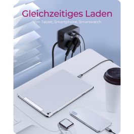 ICY BOX IB-MPS2220B-CH Regleta con 2 Tomas Tipo F y 3 Puertos USB 2.4A/3A, Cable 1.9m, Negro para Oficina/Hogar