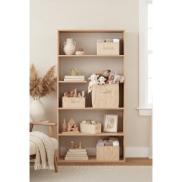 Inde Cesta de Ordenación Bambú y TNT 32 x 25 x 18 cm (12 Unidades)