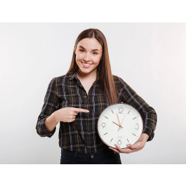 Q-connect Reloj de Pared Metálico Redondo 30.5 cm Movimiento Silencioso Rosa Dorado