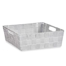 Cesta de Tela Rectangular Kipit 23 cm Blanco - 3L, Poliéster (48 Unidades)