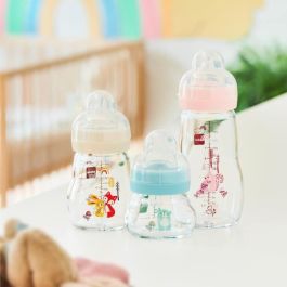 Biberón de vidrio MAM - 170 ml - 0 a 6 meses - Flow Teat 1 - Blanco Biberón de vidrio MAM - 170 ml - 0 a 6 meses - Flow Teat 1 - Blanco