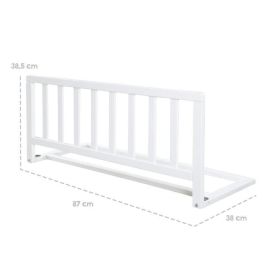 ROBA Barandilla de Cama de Madera 90 cm - Protección Anticaída Segura para Bebés y Niños - 18 Meses a 5 Años - Fácil Montaje - Blanco