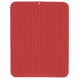 Je cherche une Idee Escurreplatos y Base Fregadero Antideslizante Secado Rápido Amortigua Golpes Gris Rojo Negro 30x40.5 cm