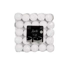 Acorde Set 50 Velas Tea Light Blancas 3H - Juego de 50 Velas Pequeñas de Cera Blancas 3 Horas 18.7x2.7x18.7 cm (Set de 18)