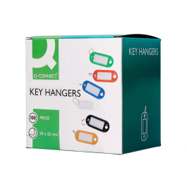 Q-connect Llavero Portaetiquetas Color Amarillo Expositor Caja 100 Unidades