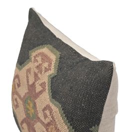 DKD Home Decor Cojín Boho Kilim Lana Yute Poliéster 60 x 40 cm (2 Unidades)