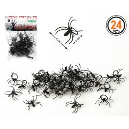 Pack 24 Arañas Decorativas Negras de Plástico para Halloween - Decoración Fiestas Terror Precio: 0.69000008. SKU: S1130218