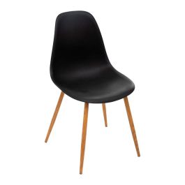 Atmosphera Silla de Comedor Taho Negro/ Madera Natural - Polipropileno/Hierro 47x53x85cm