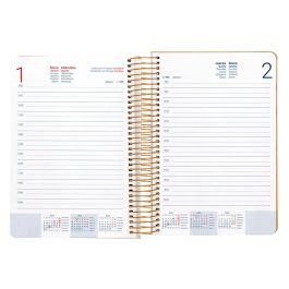 Agenda Espiral Liderpapel Perissa A4 2025 Dia Pagina Color Naranja Papel 80 gr