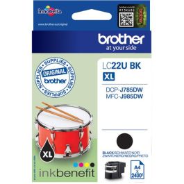 Brother LC22UBK Tinta Negra XL Alto Rendimiento Pigmento 2400 Páginas Original Pack Individual para DCP-J785DW MFC-J985DW