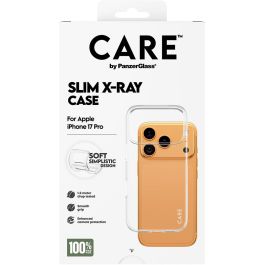 PanzerGlass CARE Fashionable X-Ray Soft Basic para Apple iPhone 17 Pro, Funda Transparente, Resistente a golpes y rayones