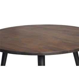 Giner y Colomer Mesa de Comedor Redonda Acacia Maciza con Patas de Metal Negro 120 cm