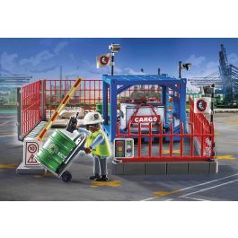 Playmobil Depósito de Carga con valla, barrera y módulo contenedor, incluye figura y accesorios