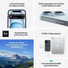Smartphone Apple iPhone 15 Plus 6,7" 256 GB Amarillo Smartphone Apple iPhone 15 Plus 6,7" 256 GB Amarillo