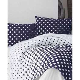 Aucune ASI8683743677962 Juego de cama - 1 funda nórdica 220x240 cm + 2 fundas de almohada 60x60 cm - 100% algodón reforzado - Azul