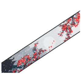 Levy's Correa de Poliéster Nature Series 2" - Flores de Cerezo y Nieve