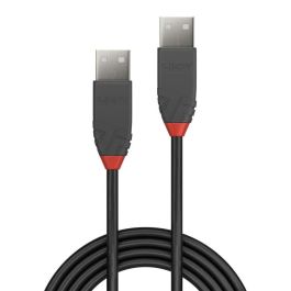 Lindy Cable USB 2.0 Tipo A a Tipo A Anthra Line 2m - Alto Rendimiento, Doble Apantallamiento, Contactos Chapados en Oro, 480Mbps