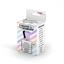Trodat Stempel 1129 - Sello Trodat Creative Mini/V2 Color Pastel Lila con Almohadilla de 3 Colores