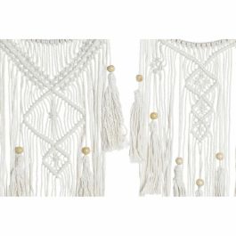 Decoracion Colgante Boho DKD Home Decor Blanco Marron 1 x 93 x 25 cm (2 Unidades)