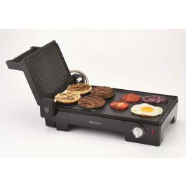 Ariete 1916 Grill Eléctrico 3 en 1 Multifunción | Plancha y Parrilla para Bocadillos y Carne | Apertura 180º | Placas Antiadherentes