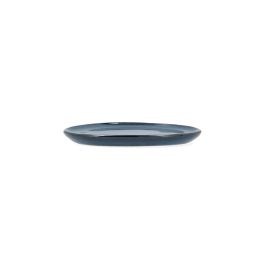 Bidasoa Plato Llano Cerámico Ikonic Azul 11x11 cm - Juego de 12 Unidades con Relieves Orgánicos, Apto Lavavajillas y Microondas