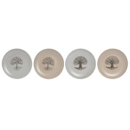 Plato Tradicional DKD Home Decor Beige Blanco Roto 20 x 2.5 x 20 cm (4 Unidades) Precio: 17.5000001. SKU: B13L35Y4JK