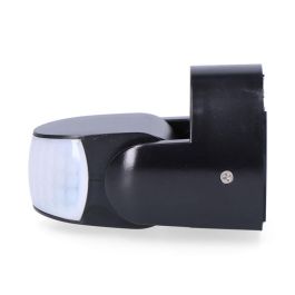 Edm Sensor de movimiento y crepuscular 15 m IP65 Negro con regulador de tiempo y luz, ángulo de detección 180°/360°, 1200W