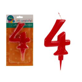 Vela Cumpleaños 4 Roja Grande Arte Regal 1.5x17x9.5 cm (36 Unidades) Precio: 33.59000051. SKU: B1CC4JRWSE