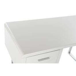 DKD Home Decor Escritorio Moderno Blanco Plateado de MDF y Metal, Desmontable, 120 cm Ancho x 55 cm Fondo x 76 cm Alto DKD Home Decor Escritorio Moderno Blanco Plateado de MDF y Metal, Desmontable, 120 cm Ancho x 55 cm Fondo x 76 cm Alto