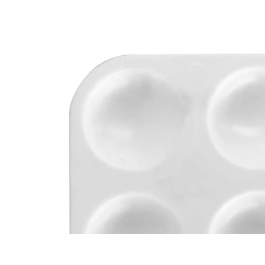 Liderpapel Paleta de Plástico Rectangular para Pintura con 6 Huecos 12.5x8.7 cm