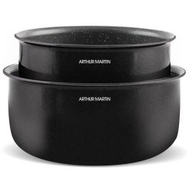 Arthur Martin AM558 Batería de Cocina Inducción Aluminio 20 Piezas con Mango Extraíble para Todo Tipo de Fuegos