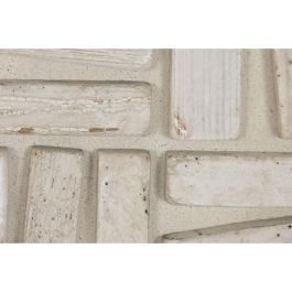 DKD Home Decor Cuadro Moderno Abstracto de Madera Reciclada Pino Blanco Marrón 62x4x82 cm (2 Unidades)