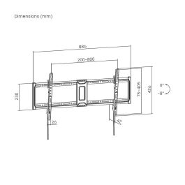 AISENS WT100T-367 Soporte para TV de Pared Inclinable, 75kg, 43-100 Pulgadas, VESA 800x400mm, Negro