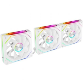 Mars Gaming MF-LINKFINITYKIT2R / MFLINKFINITYKIT2RW Pack 3 Ventiladores 12cm ARGB Invertidos Blancos LINKFINITY PWM para PC Gaming