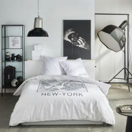 Juego de cama - TODAY - JAVA - 2 personas - 240x220 cm - Algodón - Estampado New York - Blanco