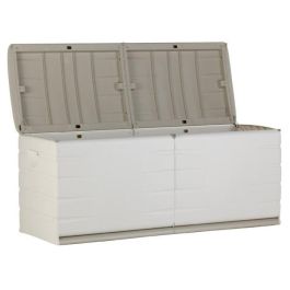 Plastiken 450L Caja con Cerradura Funcional y Estética Interior/Exterior con Ruedas Beige para Almacenamiento Multiusos