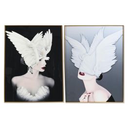 Cuadro Moderno DKD Home Decor Blanco Negro 3 x 80 x 60 cm (2 Unidades) Precio: 75.58999954. SKU: S3028609