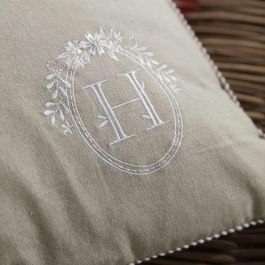 Today TOD1700240997869 Cojín CHARME Chambray x Petite broderie Berenice 40 x 40 cm