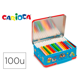 Carioca Kit Caja Metálica Rotuladores 100 Unidades Surtidas con Punta Fina y Maxipunta + Álbum para Colorear Precio: 23.78999997. SKU: B19DJ4XKN6