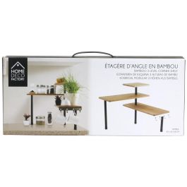 Home Deco Factory Estantería Esquina 3 Niveles Bambú Modular Cocina Ahorro Espacio