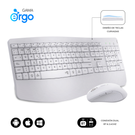 Subblim Combo Dual Office Prowave Teclado y Ratón Inalámbrico, Blanco, SUBKBC-DCOPW1 Precio: 32.99000023. SKU: B1AJLKRGJM