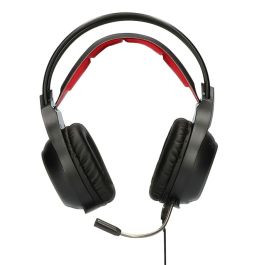 Auriculares con Micrófono Gaming KSIX Drakkar USB LED Negro Rojo