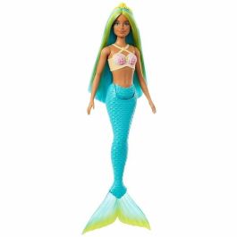 Mattel Muñeca Barbie Sirena con Cola Rígida, Diadema, Corpiño de Conchas y Cola de Colores - Modelos Surtidos, Edad +3 Años