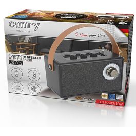 Camry Radio Portátil FM CR 1902 Bluetooth USB SD MP3 Batería Recargable 5W Color Negro