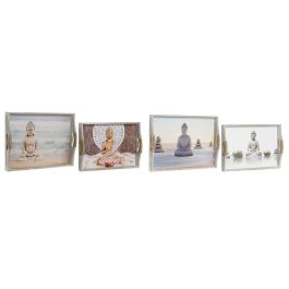 Bandeja Oriental DKD Home Decor Gris Marron 30 x 6 x 40 cm Set de 2 (2 Unidades) Bandeja Oriental DKD Home Decor Gris Marron 30 x 6 x 40 cm Set de 2 (2 Unidades)