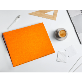 Liderpapel Carpeta de 4 anillas 25mm folio cartón forrado papel coat naranja