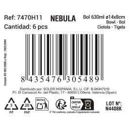 La Mediterranea Bol 630 ml Ø 14 x 8 cm "Nebula" Md
