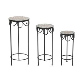 Mesita Auxiliar Terraza Y Jardin DKD Home Decor Multicolor Negro 30 x 69 x 30 cm Set de 3 Precio: 59.50000034. SKU: B16ZGVX8DJ