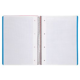 Cuaderno Espiral Liderpapel A4 Micro Wonder Tapa Plastico 120H 90 gr Cuadro 5 mm 5 Bandas 4 Taladros Color Rojo